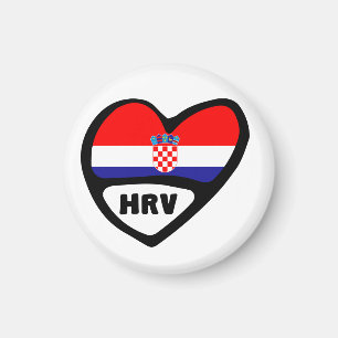 Íman Código do País Croácia Flag Heart Hrvatska