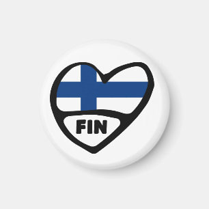 Íman Código do País Finlândia Flag Heart, FIN