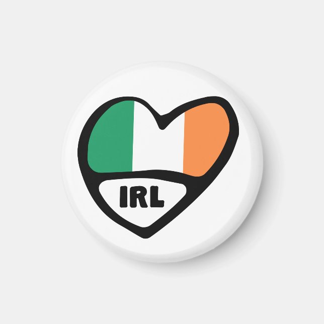 Íman Código do País Irlanda Flag Heart, IRL (Frente)