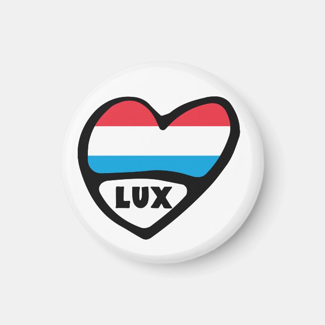 Íman Código do País Luxemburgo Sinalizador Heart LUX (Frente)