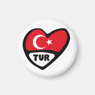Íman Código do País Turquia Sinalizador Coração, TUR