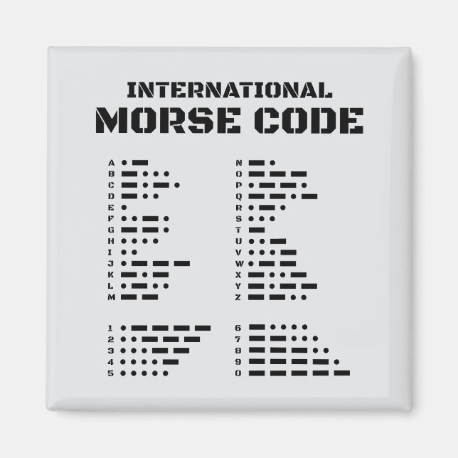 Íman Código Morse Internacional A-Z 0-9 (Frente)