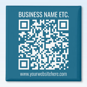 Íman Código QR azul do oceano editável