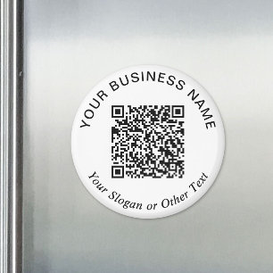 Íman Código QR Branco Promocional de Negócios