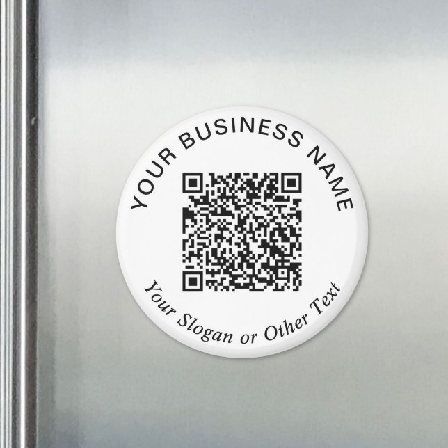 Íman Código QR Branco Promocional de Negócios (Business QR Code White Promotional Magnet)