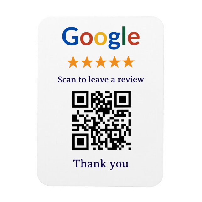 Íman Código QR de Avaliação Google de Negócios Profissi (Vertical)