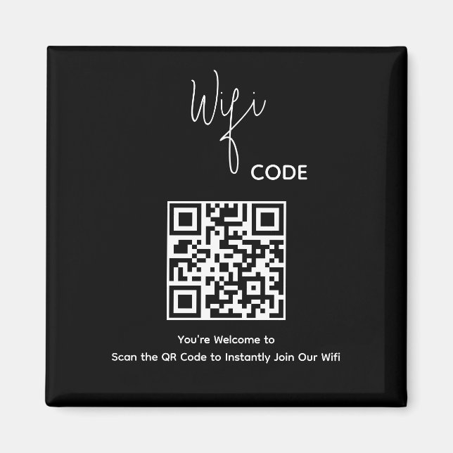 Íman Código QR de Boas-Vindas para Conectar Wifi (Frente)