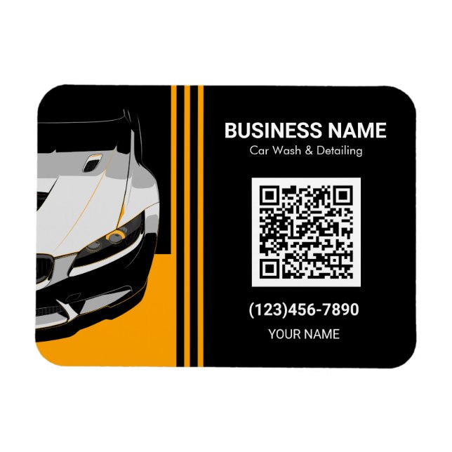 Íman Código QR de detalhamento automático e lava-rápido (Horizontal)