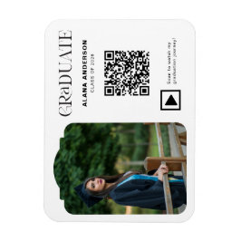 Íman Código QR de Foto de Formatura Moderna Minimal Arc