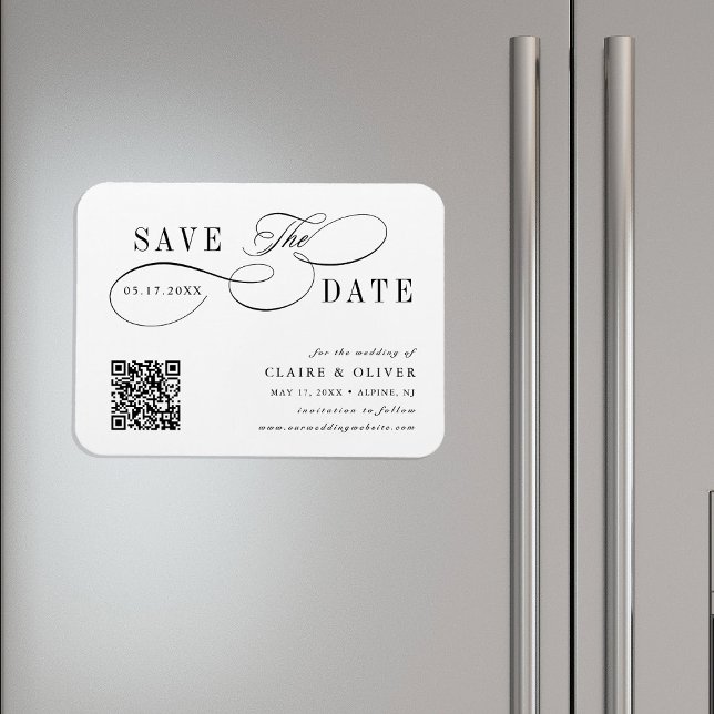 Íman Código QR de Letra Caligráfica Giratória Romântica (Criador carregado)