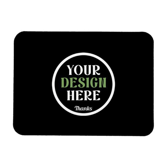 Íman Código QR de Marca Comercial Preta Personalizada (Horizontal)