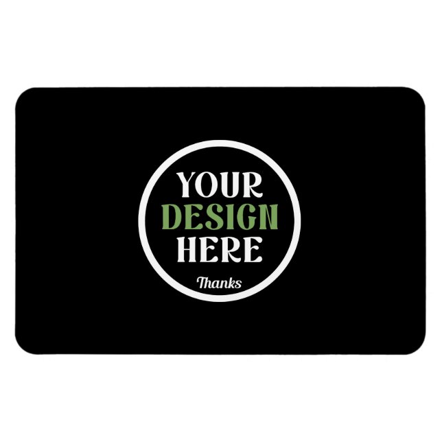 Íman Código QR de Marca Comercial Preta Personalizada p (Horizontal)