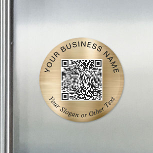 Íman Código QR de Negócios Gold Promocional