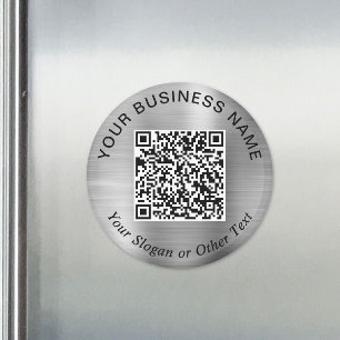 Íman Código QR de Negócios Prata Promocional