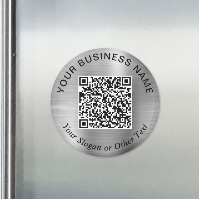 Íman Código QR de Negócios Prata Promocional (Business QR Code Silver Promotional Magnet)