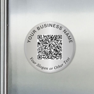 Íman Código QR de Negócios Prata Promocional
