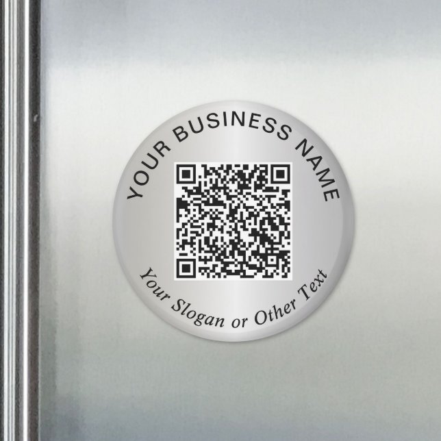 Íman Código QR de Negócios Prata Promocional (Business QR Code Silver Promotional Magnet)