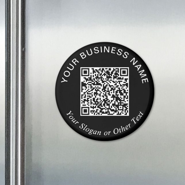 Íman Código QR de Negócios Preto Promocional (Business QR Code Black Promotional Magnet)