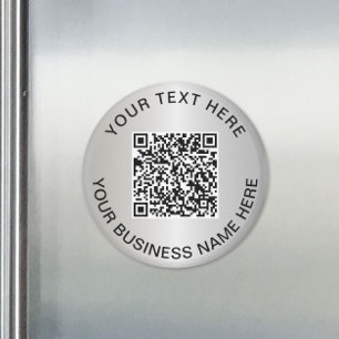 Íman Código QR de Negócios Promo Prata