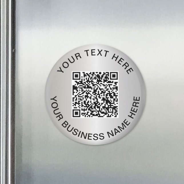 Íman Código QR de Negócios Promo Prata (Silver QR Code Business Promo Magnet)