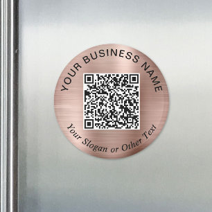 Íman Código QR de Negócios Rose Gold Promocional