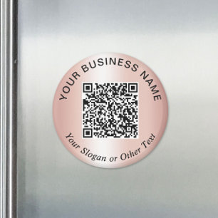 Íman Código QR de Negócios Rose Gold Promocional