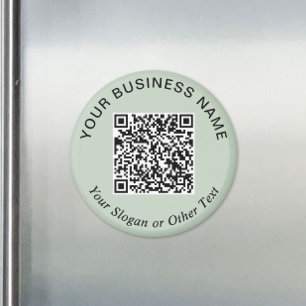 Íman Código QR de Negócios Sage Verde Promocional