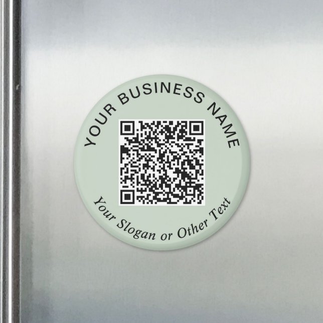 Íman Código QR de Negócios Sage Verde Promocional (Business QR Code Sage Green Promotional Magnet)
