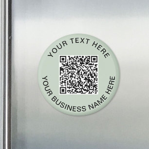Íman Código QR de Negócios Sage Verde Promocional