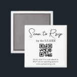 Íman Código QR de RSVP para Site de Casamento Minimalis<br><div class="desc">Ímã de Código QR de RSVP para Site de Casamento Minimalista | Resposta Online Chic Moderno</div>