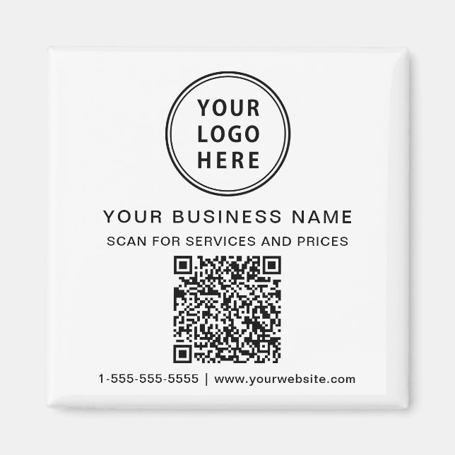 Íman Código QR do Logotipo Empresarial Promocional (Frente)