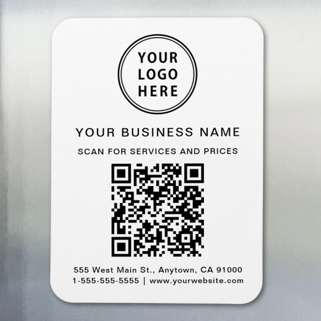 Íman Código QR do Logotipo Empresarial Promocional (Criador carregado)