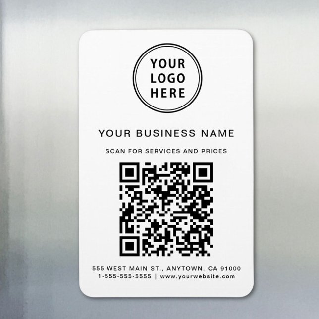 Íman Código QR do Logotipo Empresarial Promocional (Criador carregado)