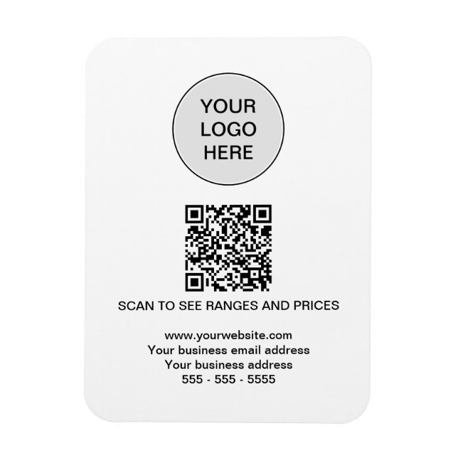 Íman Código QR do logotipo Magnete branca moderna (Vertical)