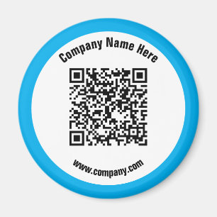 Íman Código QR do nome comercial do Promocional azul