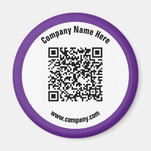Íman Código QR do Nome Comercial do Promocional Roxo