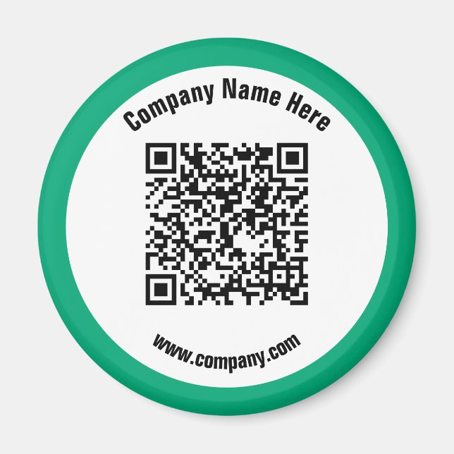 Íman Código QR do nome comercial do Promocional verde (Frente)