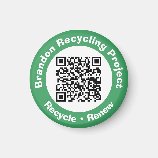 Íman Código QR do Projeto de Reciclagem Recicle & Renov (Frente)