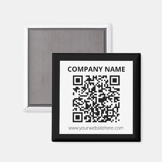 Íman Código QR editável e Design personalizável simples (Front/Back)
