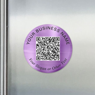 Íman Código QR Empresarial Roxo Promocional