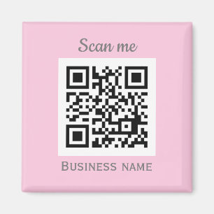 Íman Código QR Logotipo comercial Rosa Rosa Midinha