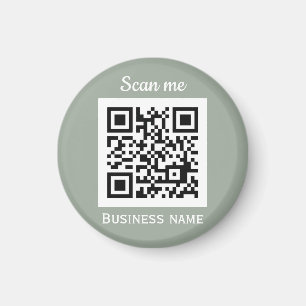 Íman Código QR Logotipo comercial Verde Sage