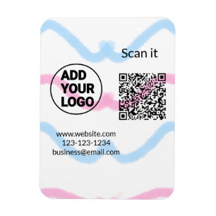 Íman Código QR minimalista simples adicionar logotipo n