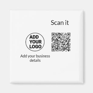 Íman Código QR minimalista simples adicionar logotipo n