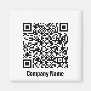 Íman Código QR Modelo de Texto Comercial Preto e Branc