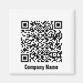 Íman Código QR Modelo de Texto Comercial Preto e Branco