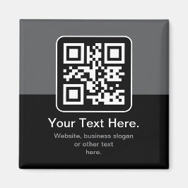 Íman Código QR Modern Escaneável | Preto, Cinza e Branc