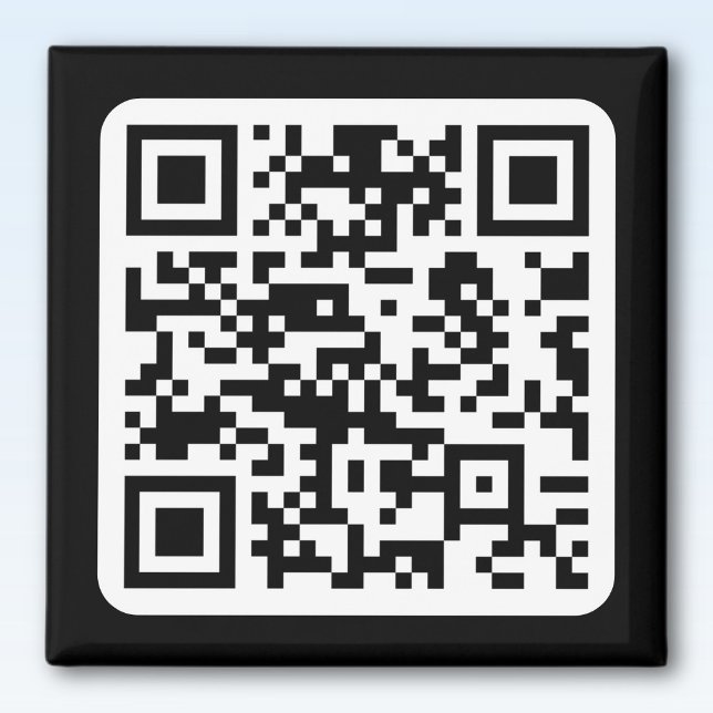 Íman Código QR moderno editável | Branco preto ou qualq (Criador carregado)