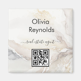 Íman Código QR Neutro de Textura Mínima Moderna Márabe