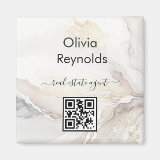 Íman Código QR Neutro de Textura Mínima Moderna Márabe